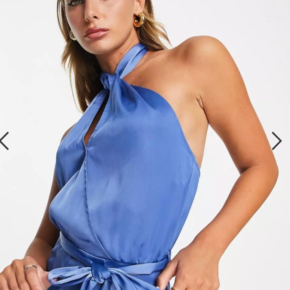 Aria Cove satin halterneck jumpsuit (via Asos) - Picture 2 of 3